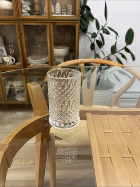 Crystal Cut Glass Clear Cup Holder - Small Vase